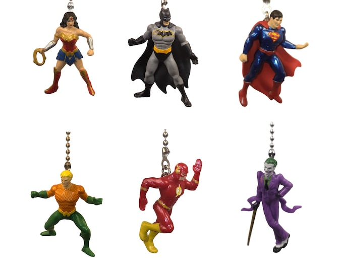 Justice League Ceiling Fan Light Pulls, Kids Room Man Cave Decor