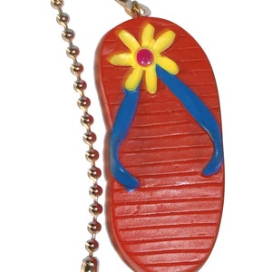 Summer Vibes Flip Flop Ceiling Fan Pull | Resin Beach Decor Ornament, Beach House Accent, Decorative Fan Pull, Surfer Gift t1