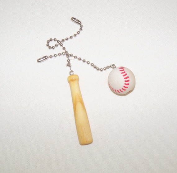 Personalized Baseball And Bat Ceiling Fan Light Pull Set Personalized Sports Gift Mancave Decor Coach Gift Graduation Gift