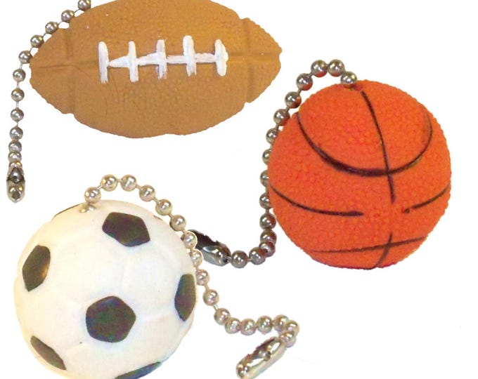 Sports Ball Ceiling Fan Lamp Pull Chains, Sports Decor