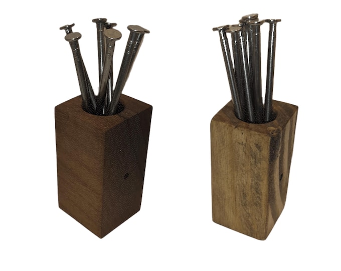 Handcrafted Wood 7 Nail Puzzle - Fun and Challenging Handmade Toy, Office Desk Decor, Gift for Him or Her