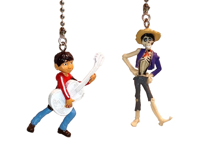 Coco Hector and Miguel Ceiling Fan Light Pulls, Gift for kids, Nursery Disney Decor