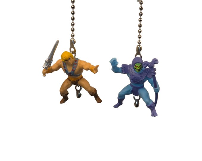 Fun HeMan & Skeletor Ceiling Fan Pulls | Unique Kids Room Gifts