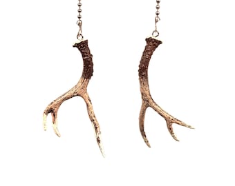 Tiradores de ventilador de techo con forma de astas de ciervo de imitación - Decoración rústica para cabañas y regalo para cazadores