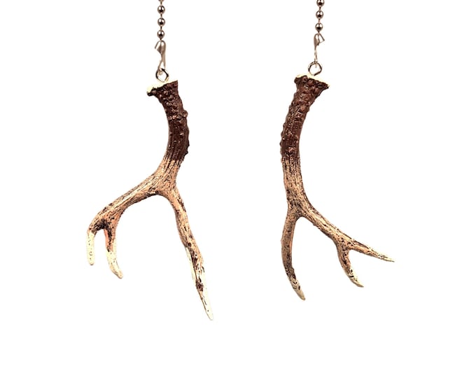 Faux Deer Antler Ceiling Fan Pulls - Rustic Cabin Decor & Hunter Gift