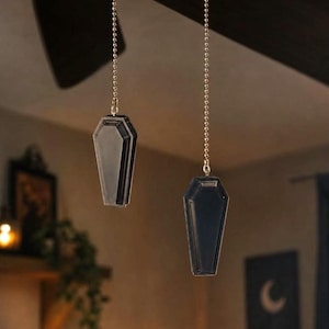 Coffin Ceiling Fan Pull Chain Set - Unique Halloween Goth Decor Gift d3