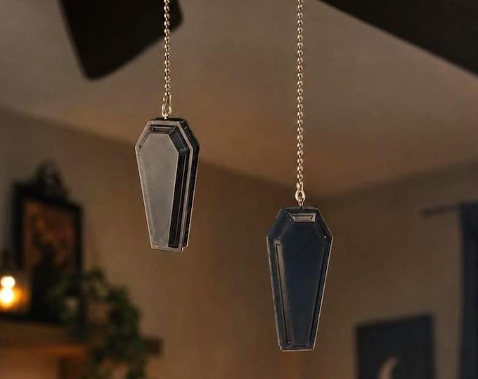 Gothic Home Decor Coffin Ceiling Fan Pulls - Unique Spooky Halloween Accents Dark Gothcore Gift Moody Art Decoration t1
