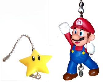 Juego de luces y ventiladores de techo de Super Mario Bros., decoración para habitación infantil de Nintendo, regalo para gamers.