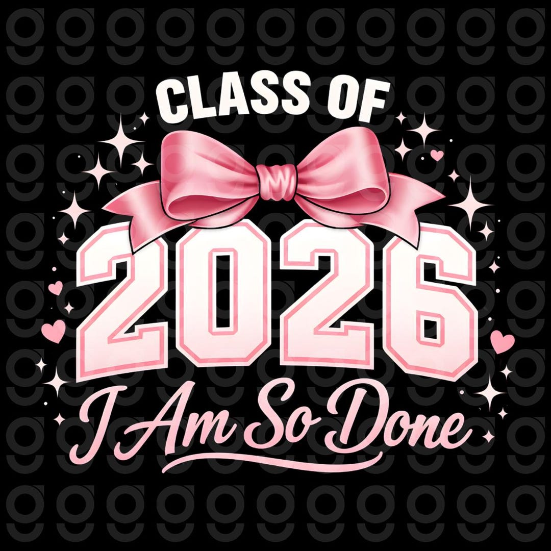 Class of 2026 Graduation PNG, Coquette Pink Bow Senior Shirt Design ...