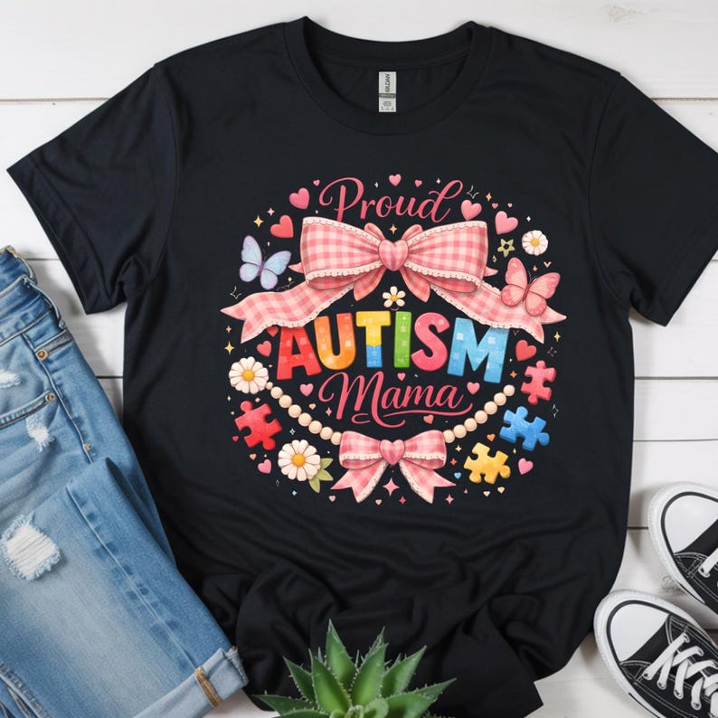 Proud Autism Mama PNG | Coquette Bow Design | Autism Awareness Mom ...