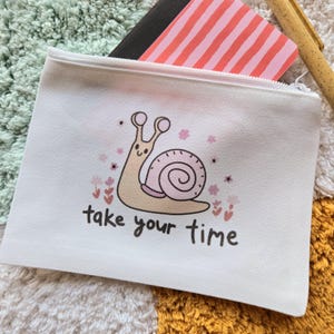 小さなキャンバスジッパーポーチ | Take Your Time