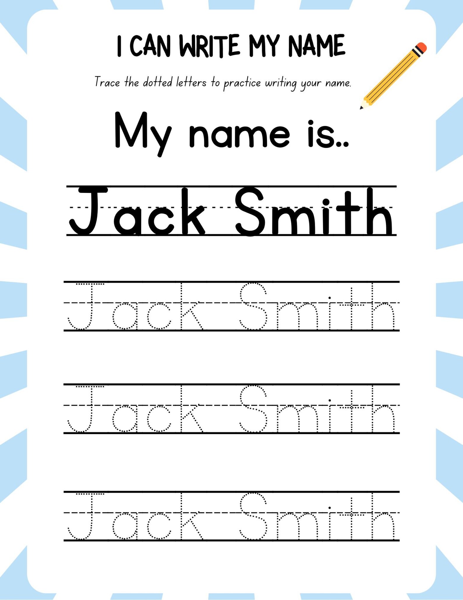 Personalized Name Tracing Worksheet | Preschool Handwriting Practice ...