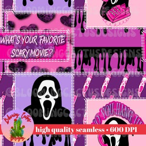 Ghostface Girly Patchwork You Hang up Seamless File for commercial or personal use