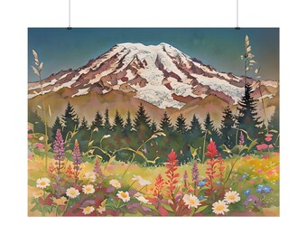 Afdrukken | Getextureerde aquarel | Schilderachtige poster | Natuurkunst aan de muur | Uniek woondecoratie | Cadeau met buitenthema