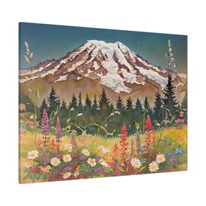 Canvas (Matte) | Scenic Wall Art | Mountain Landscape Decor | Nature Artwork | Floral Print | Gift for Nature Lovers | Home Decor