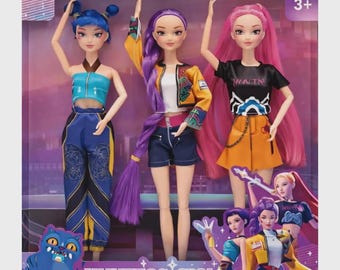 Juego de 3 muñecas K-Pop Hunters, ídolos de moda, juguetes inspirados en el K-pop, lindas muñecas coleccionables, regalo para niños.