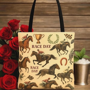Derby, Mint Juleps, and Red Roses Tote Bag-Pferdeliebhaber Bab, Geschenk für Mama