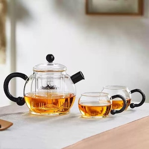 Heat-Resistant Glass Teapot,Steaming Teapot,Teapot Suitable For Gas Stove Or Electric Stove,Personalized Flower Teapot Cup,Housewarming Gift