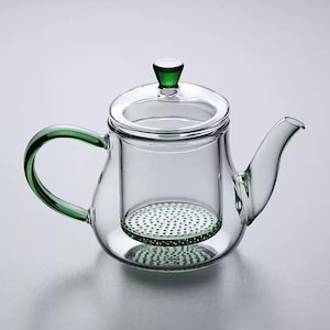Mini glass teapot, high temperature resistant teapot, 15oz teapot, tea and water separation teapot, Kung Fu tea set, handmade teapot
