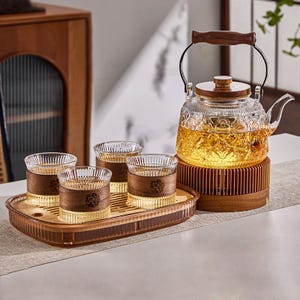 High Borosilicate Glass Teapot, Japanese Tea Warmer Tea Set, Health Teapot, Teapot Cup, Teapot With Infuser, Afternoon Tea Set,Birthday Gift