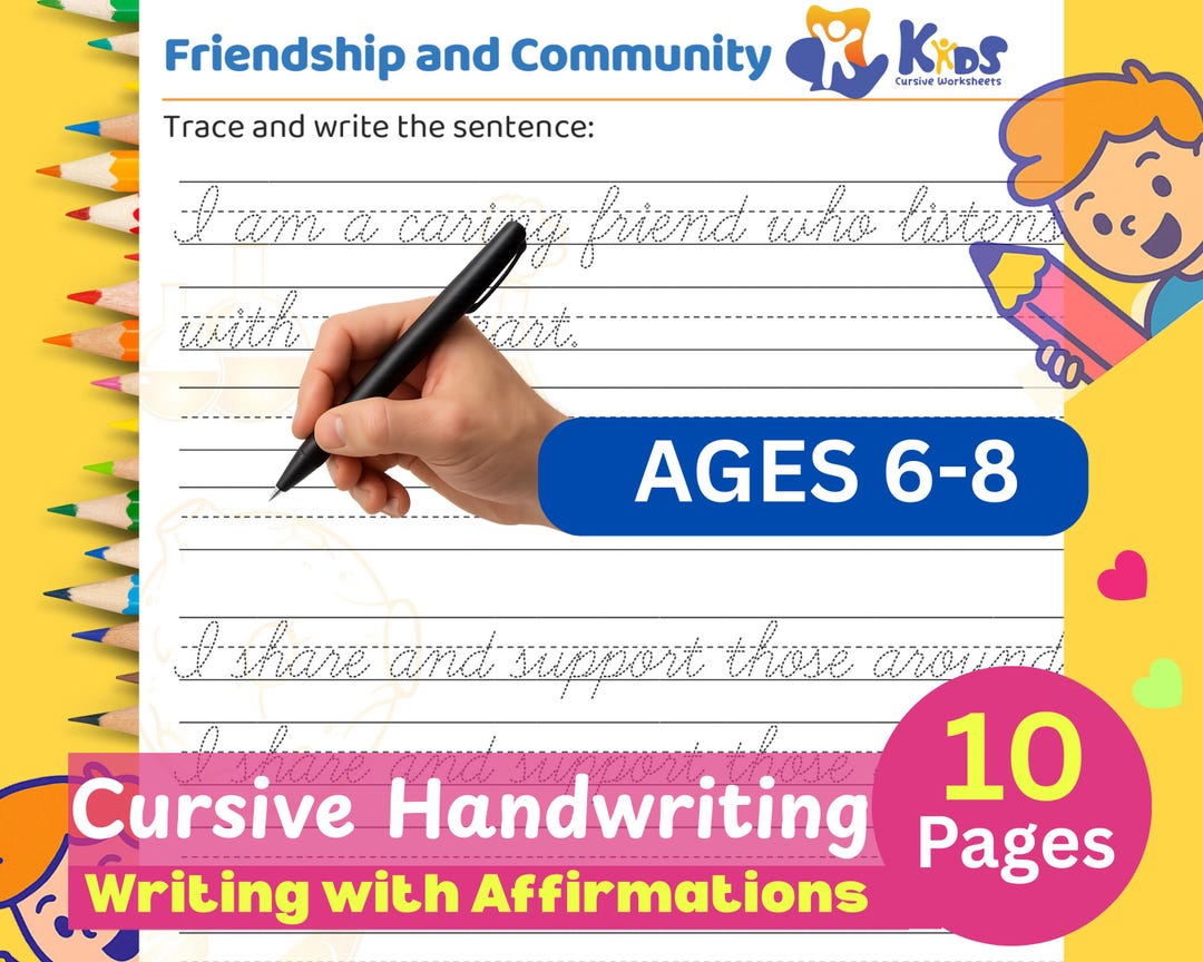 Affirmation Handwriting Practice for Kids | Friendship & Community SEL ...