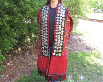 Vintage Turkmen Metalwork Coat known as Chapan or Chyrpy -Free Shipping