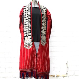 Vintage Ceremonial Turkmen Metalwork Coat known as a Chapan, Churpy or Mantle