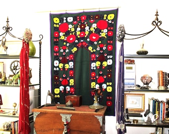 Vintage Hand Embroidery Suzani Wall Tapestry-Prayer Motif with Floral Design-50"x72"inches