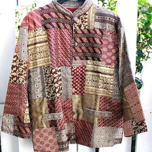 Vintage Organza Patchwork Jacket, Size Medium