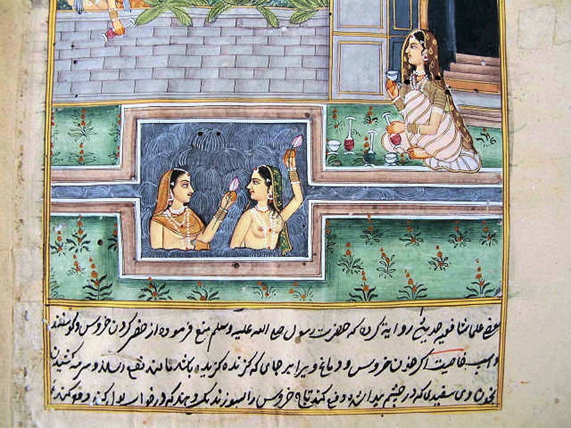 インド宮廷絵画 INDIAN COURT MINIATURE PAINTING Handmade Indian Court Scene Finest Golden Art Mughal Royal