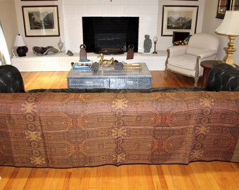 Vintage Kashmiri Woolen Furniture Shawl, Double Sided-HUGE-46"x100"inches-Free Shipping