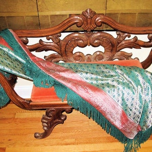 Silk Furniture Throw, Piano Shawl by Old Silk Route-40"x 65"inches-Free Shipping