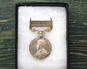 1932 King George V Silver Medal in Display Box- British India General Service Award