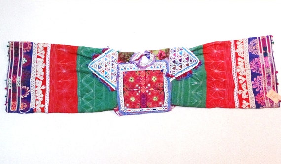 Vintage Ethnic Dress Yoke with Sleeves from Afghan