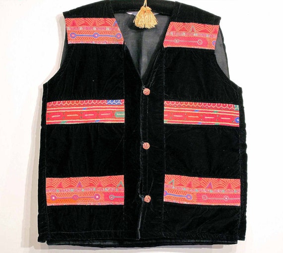 Vintage Unisex Velvet Waistcoat/Vest /Jacket with… - image 2