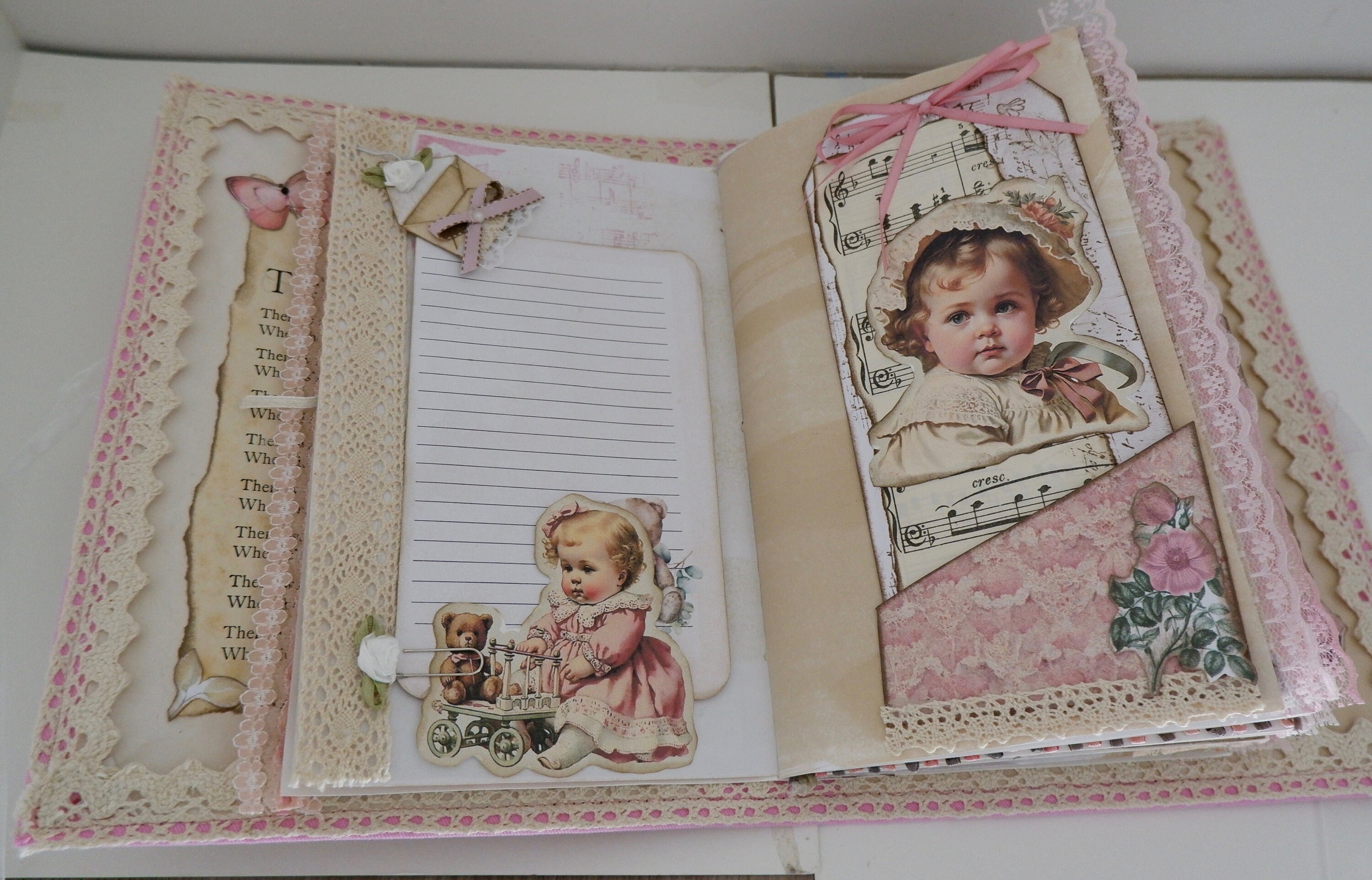 Beautiful Baby Girl Pink Photo Album With Gold Script 