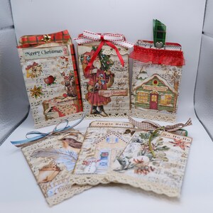 JINGLE BELLS, carte de vœux, sac d’argent, Noël, fait main, unique en son genre