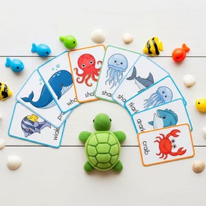 Sea Animal Flashcards for Kids – 10 Printable Ocean Animal Cards for Toddlers & Preschoolers