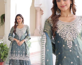 Pakistani Designer Fendi silk fully embroidered Sequence Work Readymade Salwar Kameez Stitched Wedding Wear Suits