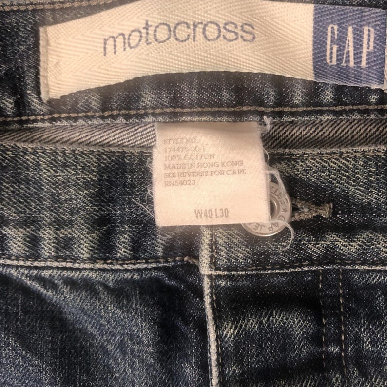 Vintage Gap Denim Jeans 40 X 30 Motocross Pants Y2K Button Fly See Pics zdjęcie 9