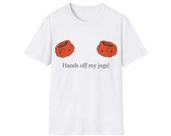 Funny Climbing Shirt  "Hands Off My Jugs" Graphic Tee for Rock Climbers | Pun T-Shirt | Climbing Gift for Him or Her