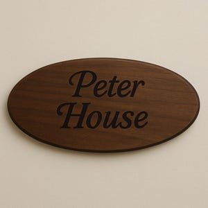 Personalized Walnut Wood Nameplate: Engraved Family Sign, Rustic Home Decor (15x5 Inches)