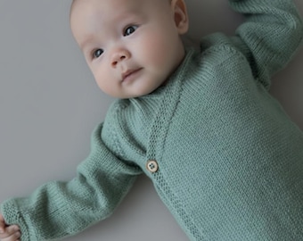 Patrón de tejido para pelele de bebé en PDF / Recién nacido a 12 meses / Pelele de punto fácil para niño y niña / Mono para bebé / Descarga instantánea