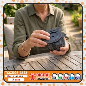 Mechanical Iris Box Laser Cut Files, Steampunk Storage Container (Digital Download)