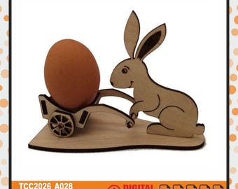 Archivo de corte láser de carretilla de conejo de Pascua, SVG de madera de 3 mm (descarga digital)