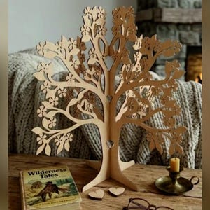 3D Blumen Stammbaum Dekor SVG, Laser Cut Dateien, Layered Art (Digitaler Download)