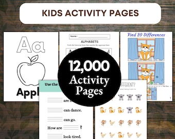 12 000+ Arbetsblad för Barn Mega Bundle | Utskrivbara Pedagogiska Aktiviteter för Förskola