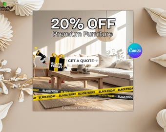 Schwarzer Freitag Ad Bundle | Canva Bearbeitbare Facebook-Anzeigen | Social Media Marketing Kit