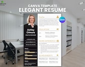 Elegant Resume Template Canva: Professional CV + Cover Letter (Instant Download)
