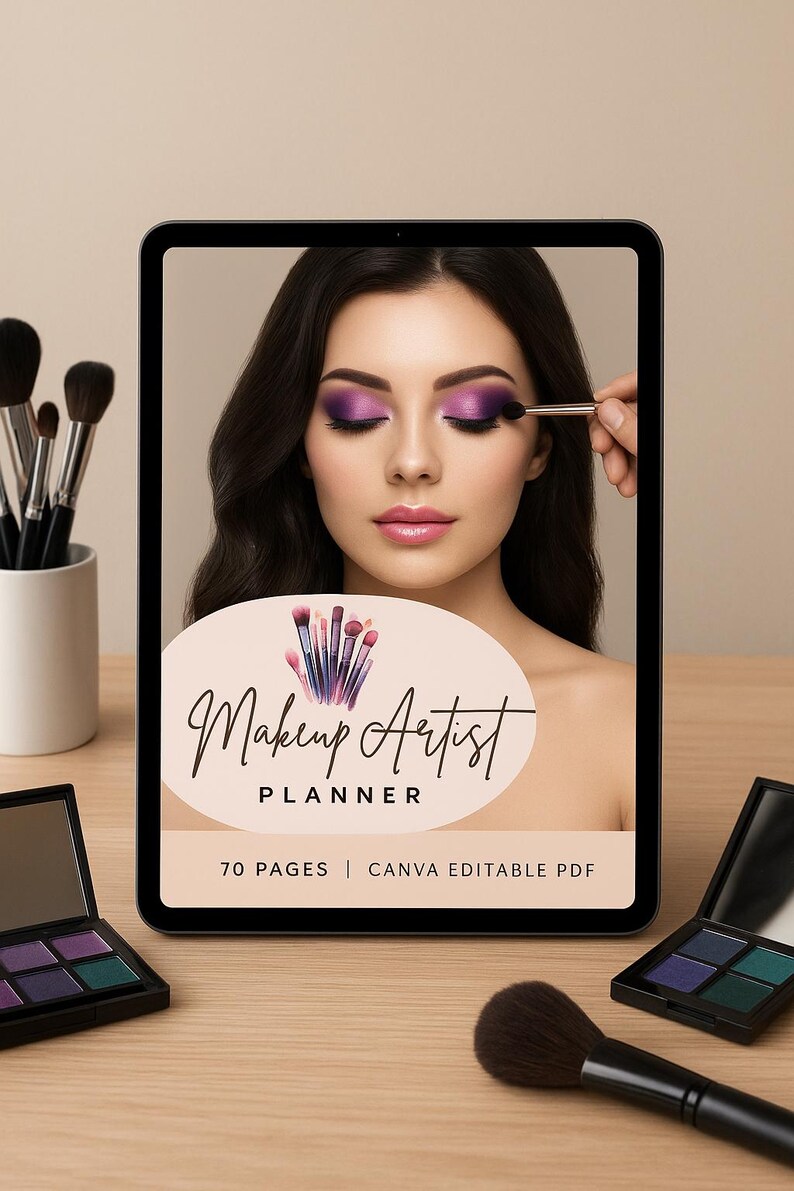 Makeup Artist Planner | 70 Pages | Canva Editable PDF | Beauty Business ...